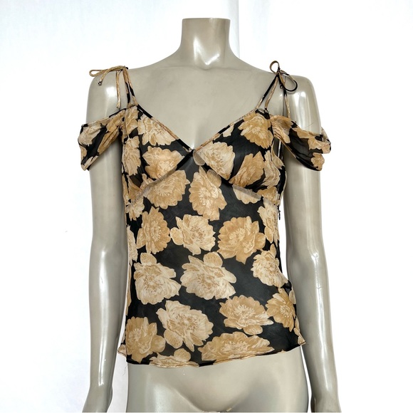 Vintage Tops - VINTAGE Floral Chiffon Top